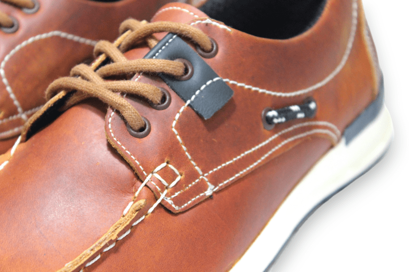 Mocasín Pianelo Miel con Muesca Talón Azul