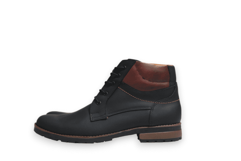 Bota Cordón Pianelo Negro Cuello y Talón Café